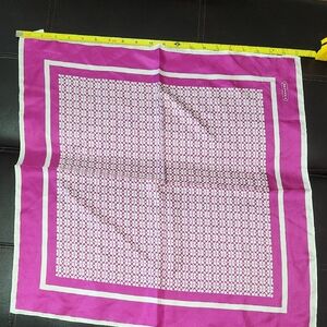 Coach Fuchsia and White Patterned Scarf